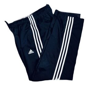Adidas Women’s Black Joggers with White Stripes size medium